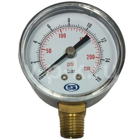 R 4141301600 Манометр D.50 мм, 1/4", 16 Bar (аналог 7110020000) для 270v90
